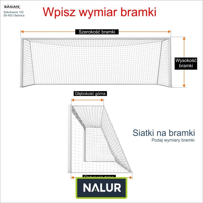 Siatki na bramki - siatka na wymiar - podaj wymiary bramki Siatki na bramki - siatka na wymiar - podaj wymiary bramki