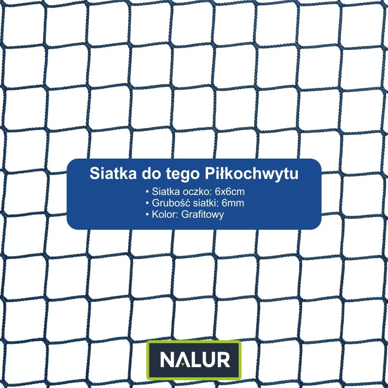   Piłkochwyt 6m - Słupki z siatką 6x6cm o grubości 4mm, o wysokości 6m  