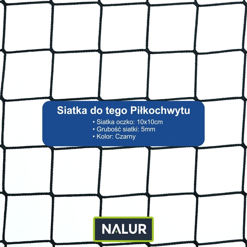 Piłkochwyt 4m - Słupy i Profesjonalna siatka piłkochwyt o grubości 5mm i oczkach 10x10cm Piłkochwyt 4m - Słupy i Profesjonalna siatka piłkochwyt o grubości 5mm i oczkach 10x10cm
