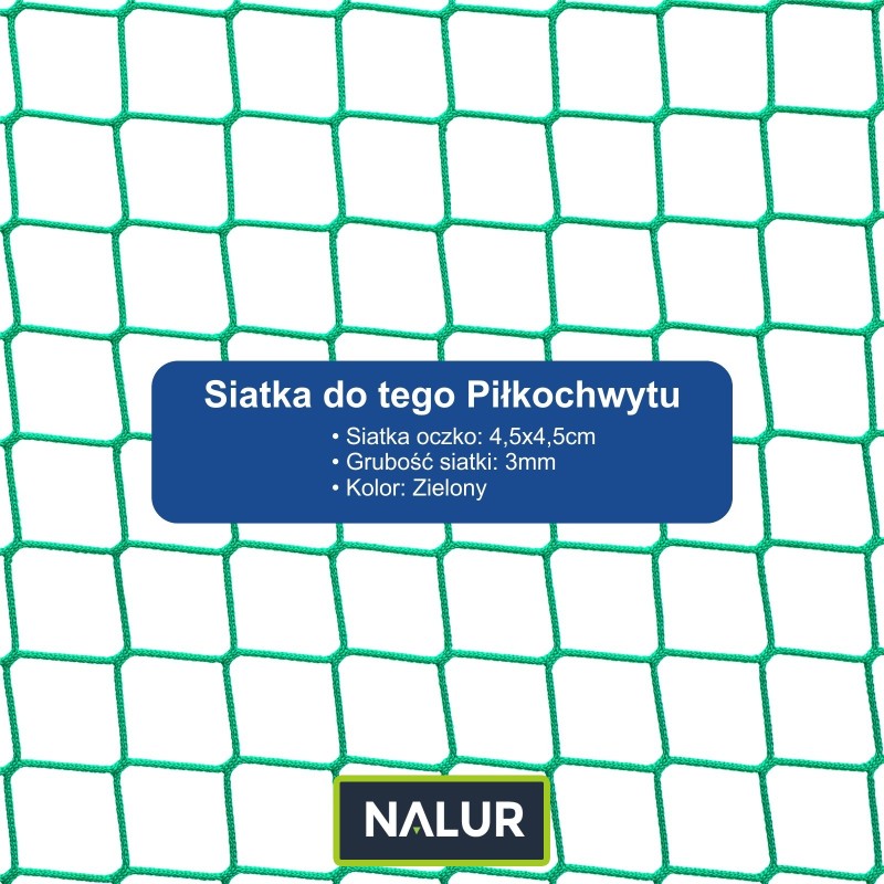 Piłkochwyt 4m - Słupy i siatka z oczkami 4,5x4,5cm o grubości 3mm do piłkochwytu Piłkochwyt 4m - Słupy i siatka z oczkami 4,5x4,5cm o grubości 3mm do piłkochwytu