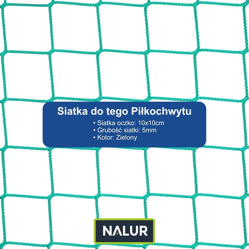 Piłkochwyt 5m - Słupy i siatka na piłkochwyt o grubości 5mm i oczku 10x10cm Piłkochwyt 5m - Słupy i siatka na piłkochwyt o grubości 5mm i oczku 10x10cm
