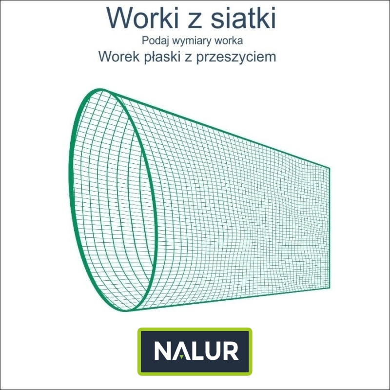 Worek sznurkowy na piłki, wytworzony z siatki o oczkach 3x3cm i grubości 4mm Worek sznurkowy na piłki, wytworzony z siatki o oczkach 3x3cm i grubości 4mm
