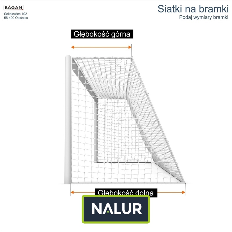 Siatka bramkarska oczko 10x10cm o grubości 5mm na wymiar bramki Siatka bramkarska oczko 10x10cm o grubości 5mm na wymiar bramki