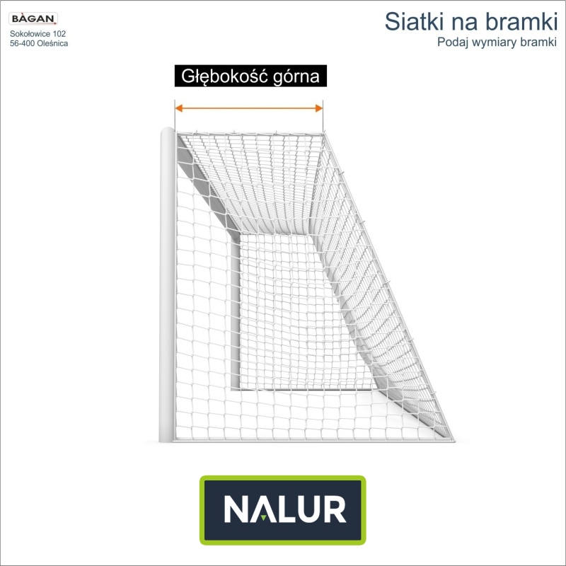 Siatka bramkarska na wymiar z oczkami 8x8cm i grubością 6mm Siatka bramkarska na wymiar z oczkami 8x8cm i grubością 6mm