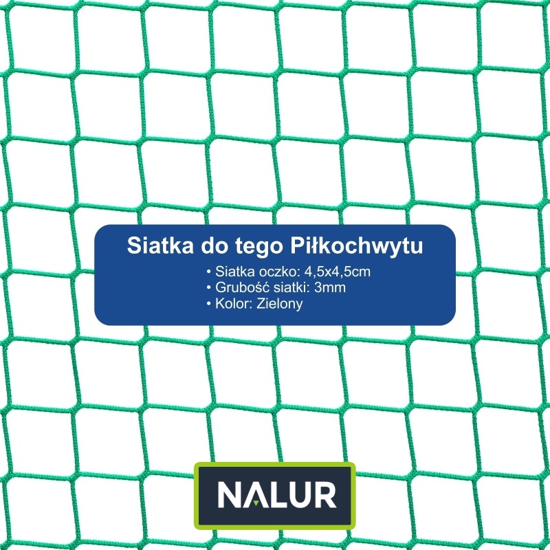   Piłkochwyt 6m - Piłkochwyt na boisko o wysokości 6m ze słupami i siatką 4,5x4,5cm o grubości 3mm  