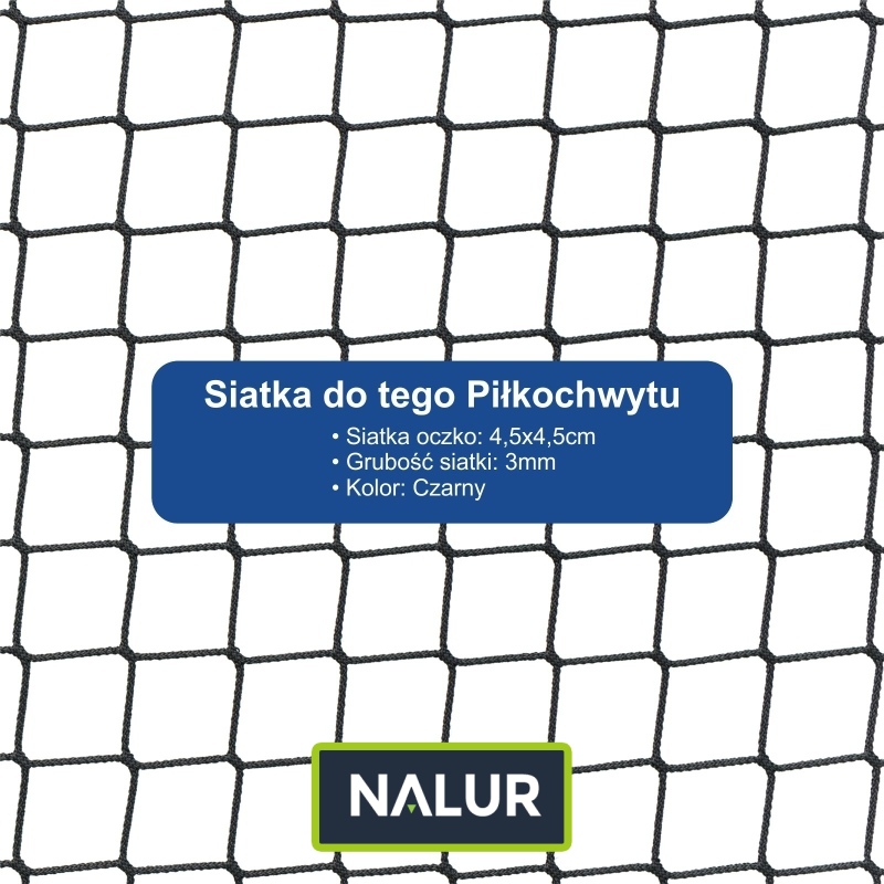   Piłkochwyt 6m - Piłkochwyt na boisko o wysokości 6m ze słupami i siatką 4,5x4,5cm o grubości 3mm  