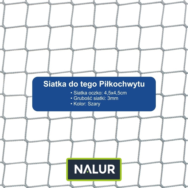  Piłkochwyt 6m - Piłkochwyt na boisko o wysokości 6m ze słupami i siatką 4,5x4,5cm o grubości 3mm  