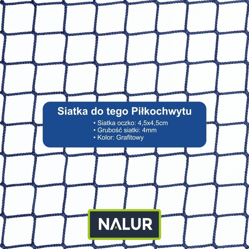   Piłkochwyt 6m - Piłkochwyt na obiekt sportowy z solidnymi słupami i siatką 4,5x4,5cm o grubości 4mm, o wysokości 6m  