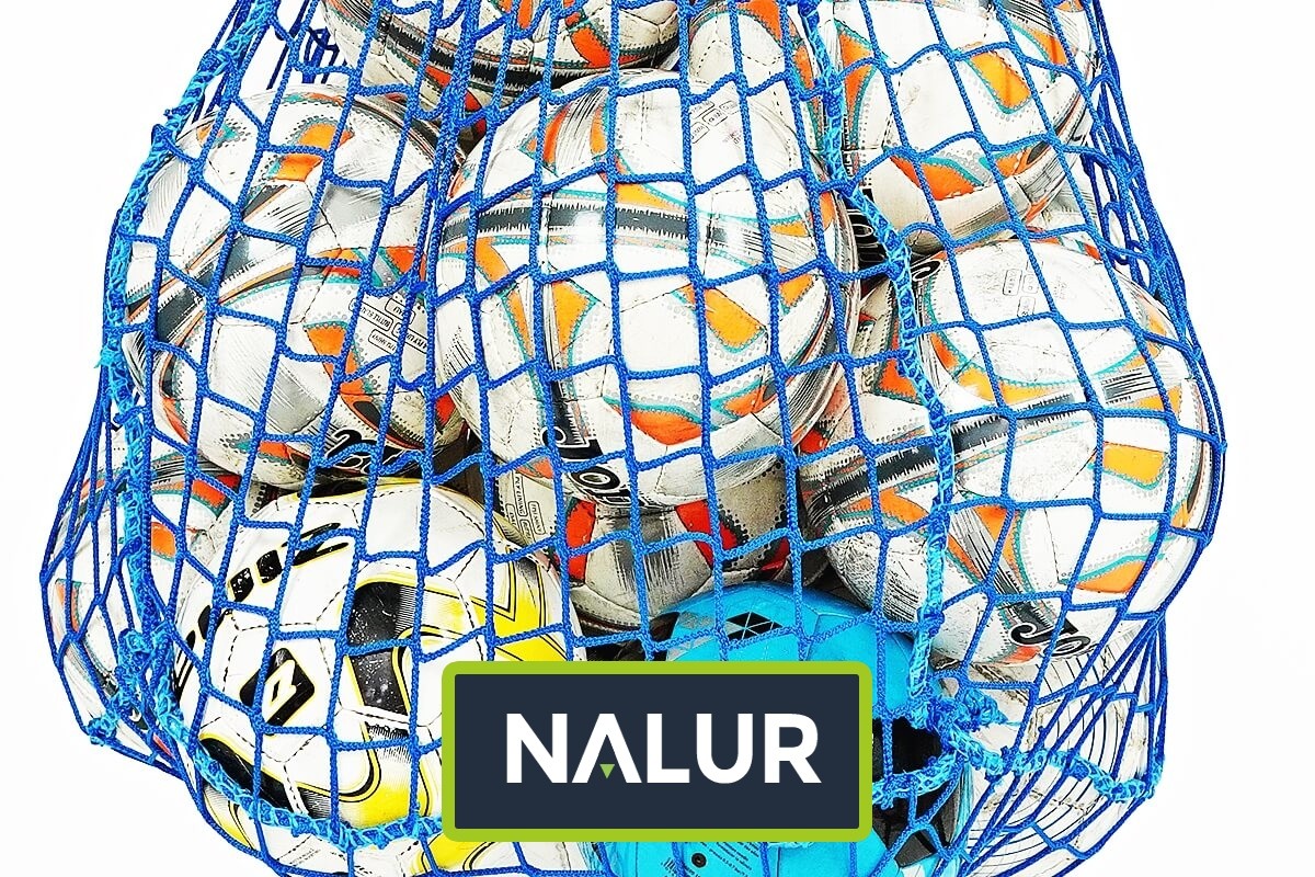   Nalur - Worek sznurkowy z siatki o oczku 6x6cm i grubości 4mm do przechowywania piłek 