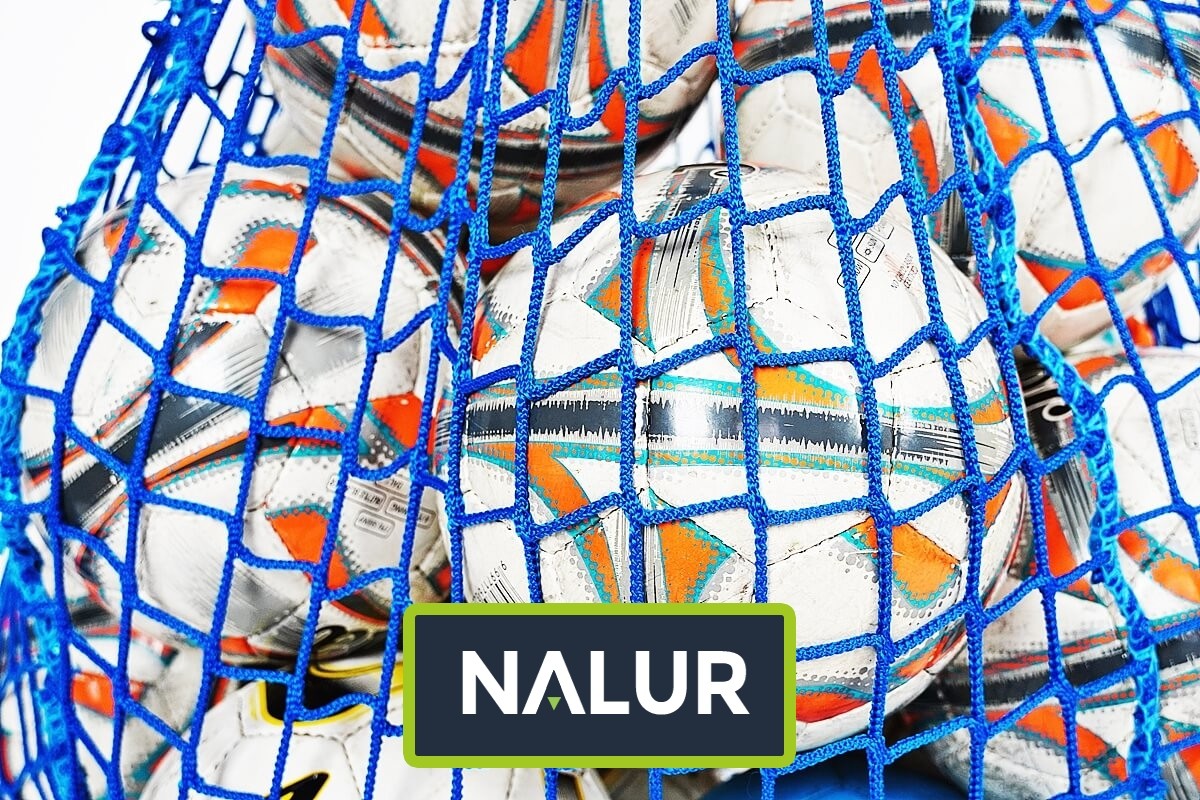   Nalur - Siatkowy worek na przechowywanie piłek o oczku 2x2cm i grubości sznurka 2mm 