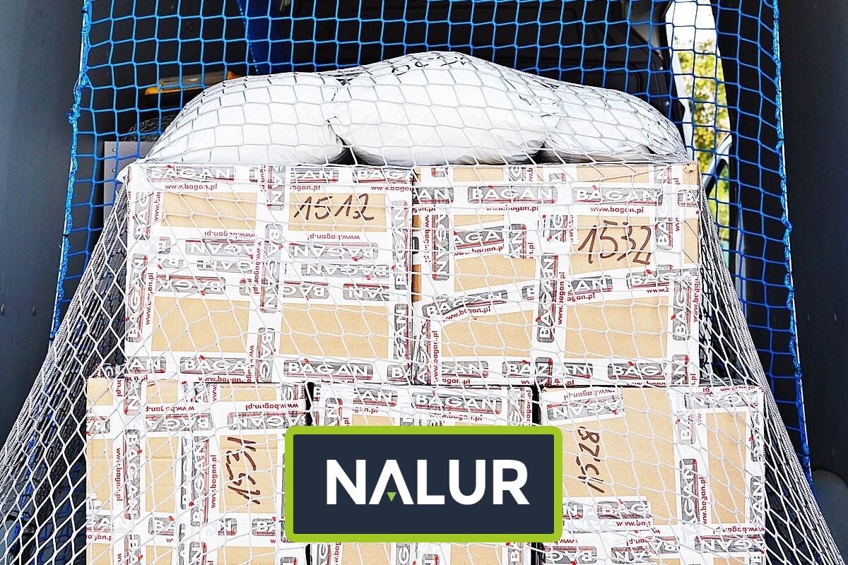   Nalur - Półki z siatki do busa z oczkami 8x8 cm i grubością sznurka 5mm 