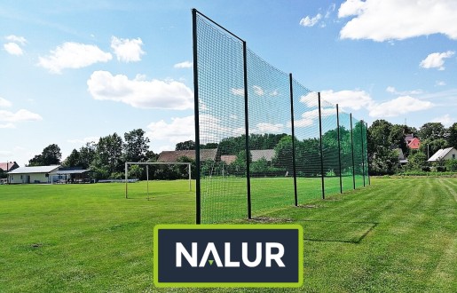   Nalur - Piłkochwyt 5m - Siatka sznurkowa 6x6cm o grubości 4mm z 5-metrowymi słupami 